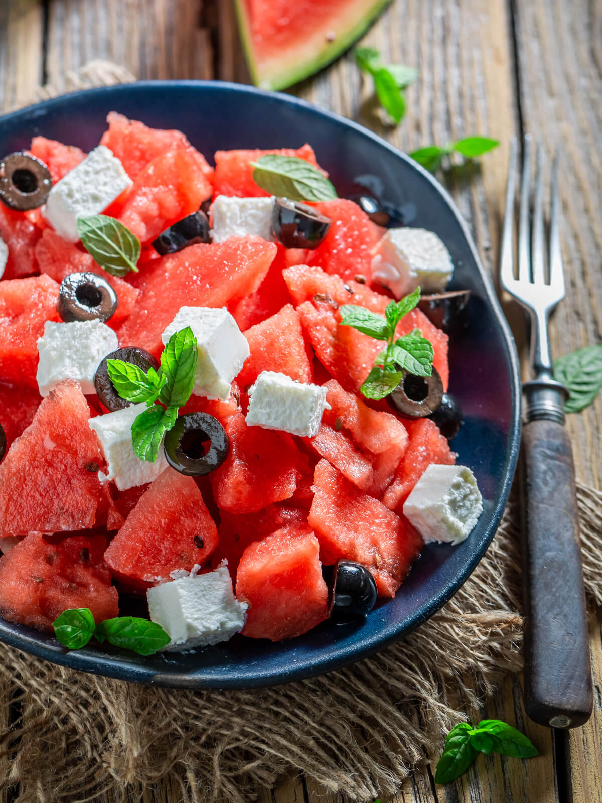 Sommerlicher Wassermelonensalat mit Feta