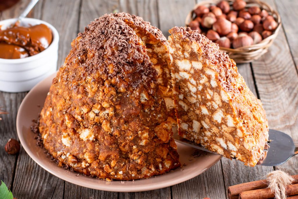 Ameisenhügel-Kuchen: Krümelkuchen mit karamellisierter Kondensmilch