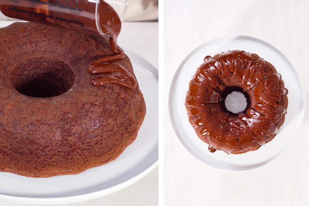 Schokoladen-Gugelhupf mit Schoko-Frosting