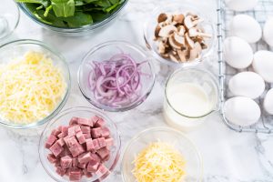 Herzhafte Frittata mit Spinat & Schinken