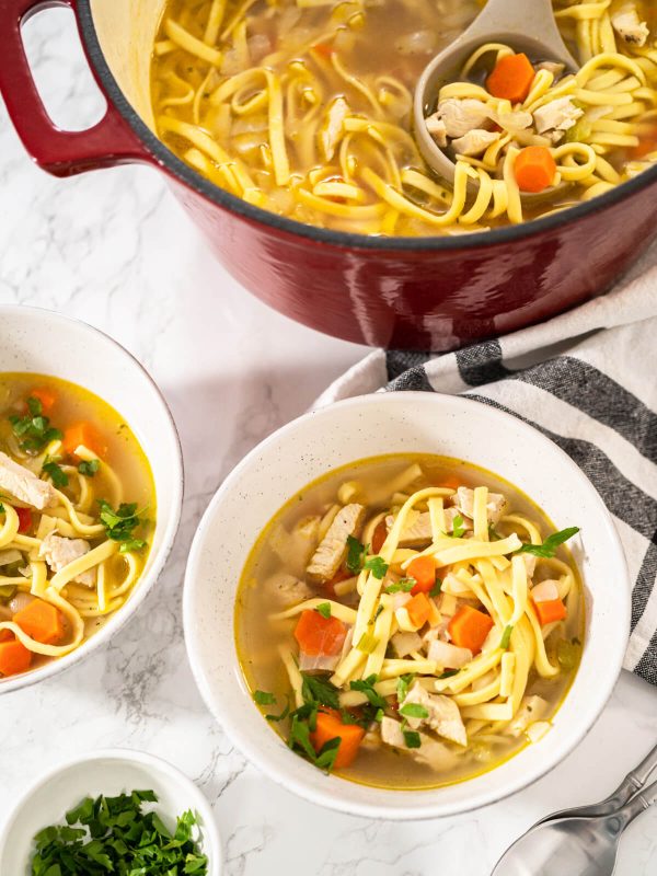 Hühnersuppe mit Nudeln und Gemüse