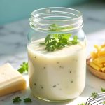 Hausgemachter Alfredo-Sauce mit Sahne und Parmesan