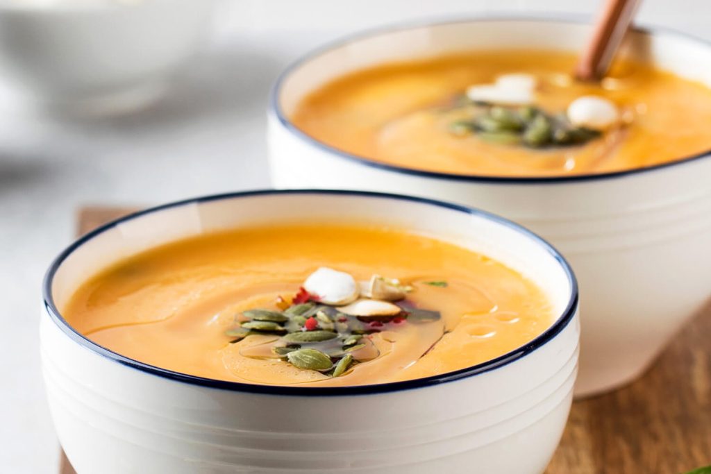 Würzige Kürbiscremesuppe mit Ingwer