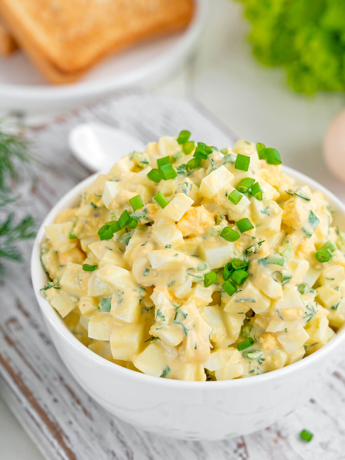 Einfacher Eiersalat mit Frühlingszwiebeln