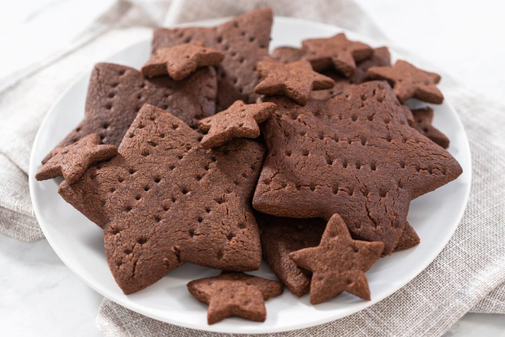 Hausgemachte Graham-Cracker (Vollkorn Schoko-Kekse)