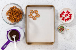 Essbare Schoko-Brezel-Kränze (Weihnachtskränze ohne Backen)