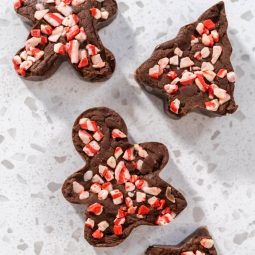 Pfefferminz-Fudge in hübschen Weihnachtsformen