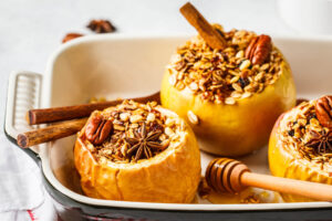 Vegane Bratäpfel mit Hafer, Zimt & Kokoszucker - Clean Eating Dessert