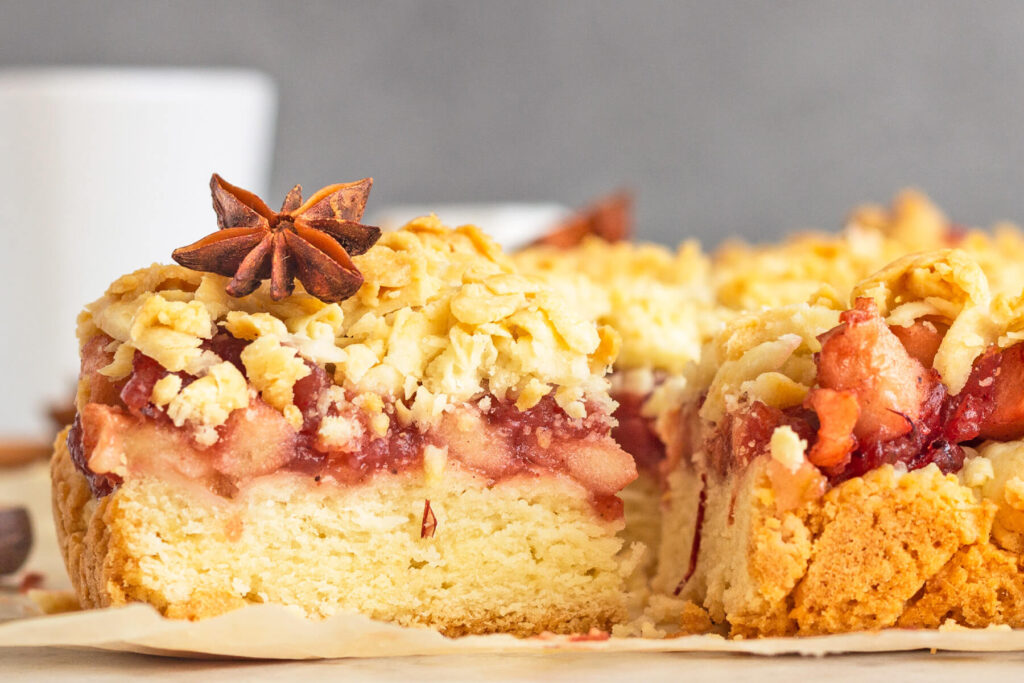 Apfel-Streuselschnitten mit Konfitüre (Blechdessert)