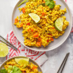 Curry-Reis mit Gemüse und Kokosmilch