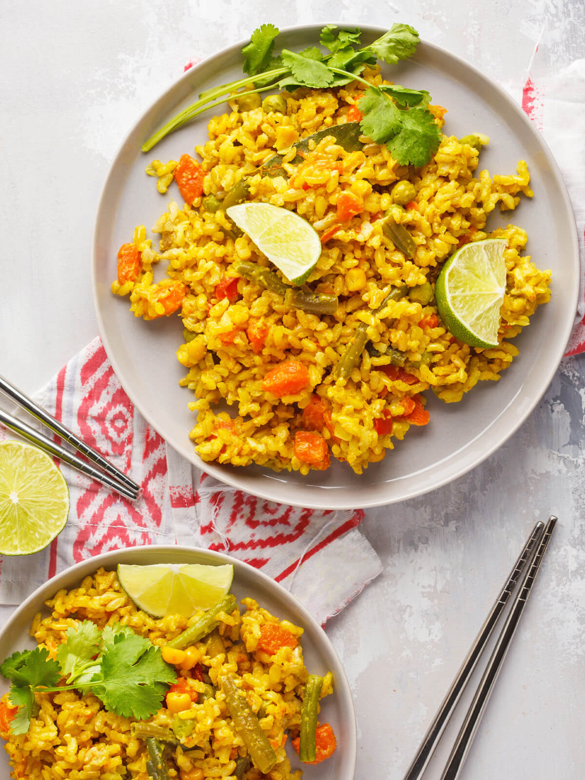 Curry-Reis mit Gemüse und Kokosmilch