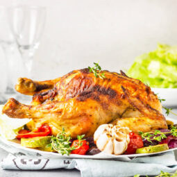 Gefülltes Hähnchen mit Zwiebel-Champignon-Füllung