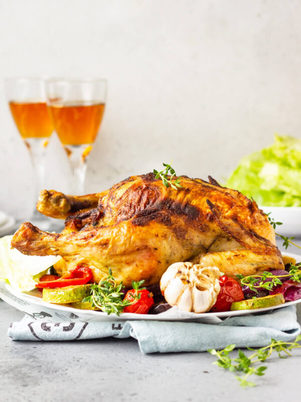 Gefülltes Hähnchen mit Zwiebel-Champignon-Füllung