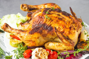 Gefülltes Hähnchen mit Zwiebel-Champignon-Füllung