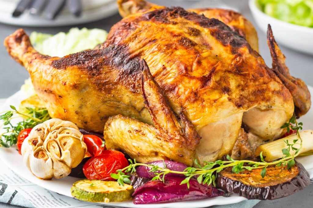 Gefülltes Hähnchen mit Zwiebel-Champignon-Füllung