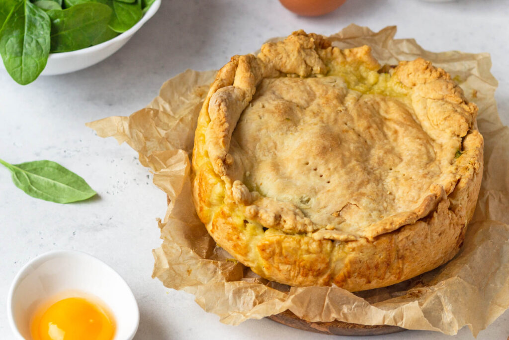 Herzhafter Hähnchen-Spinat-Kuchen mit Ricotta