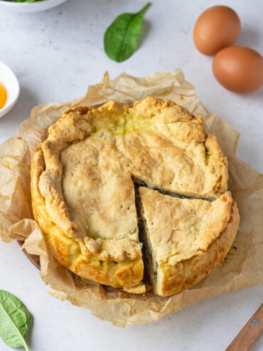 Herzhafter Hähnchen-Spinat-Kuchen mit Ricotta