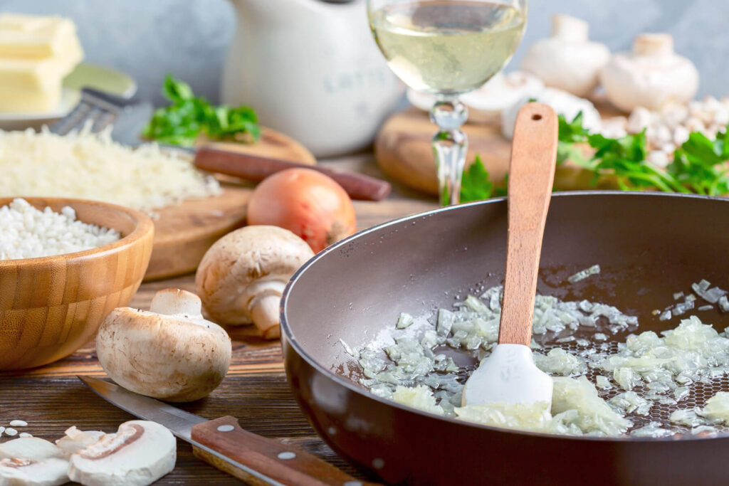 Risotto mit Champignons und Safran