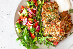 Saftige Puten-Puffer mit Gemüse