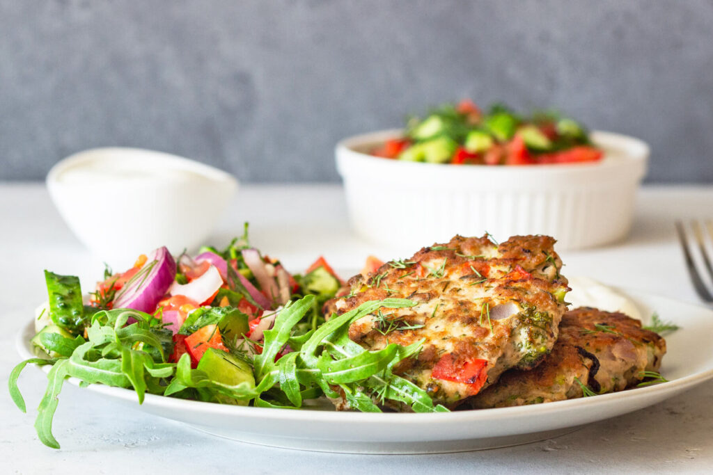 Saftige Puten-Puffer mit Gemüse