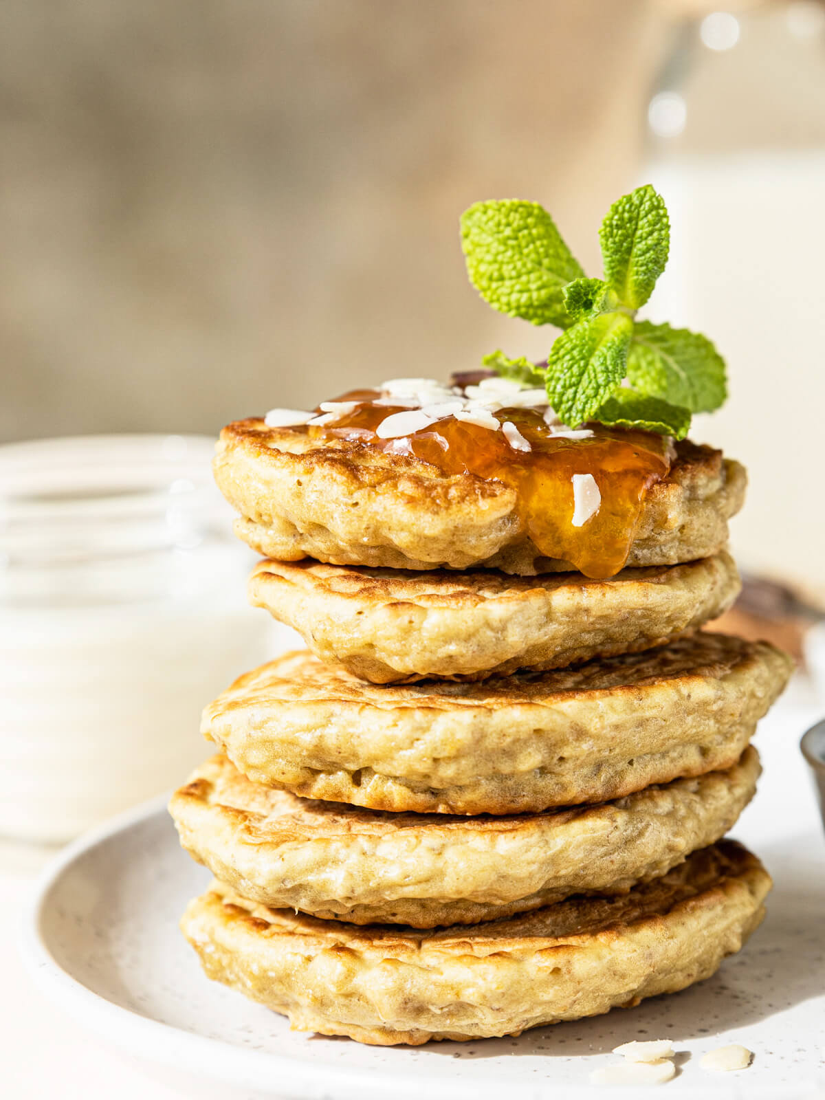 Haferflocken-Pancakes mit Mandelmilch