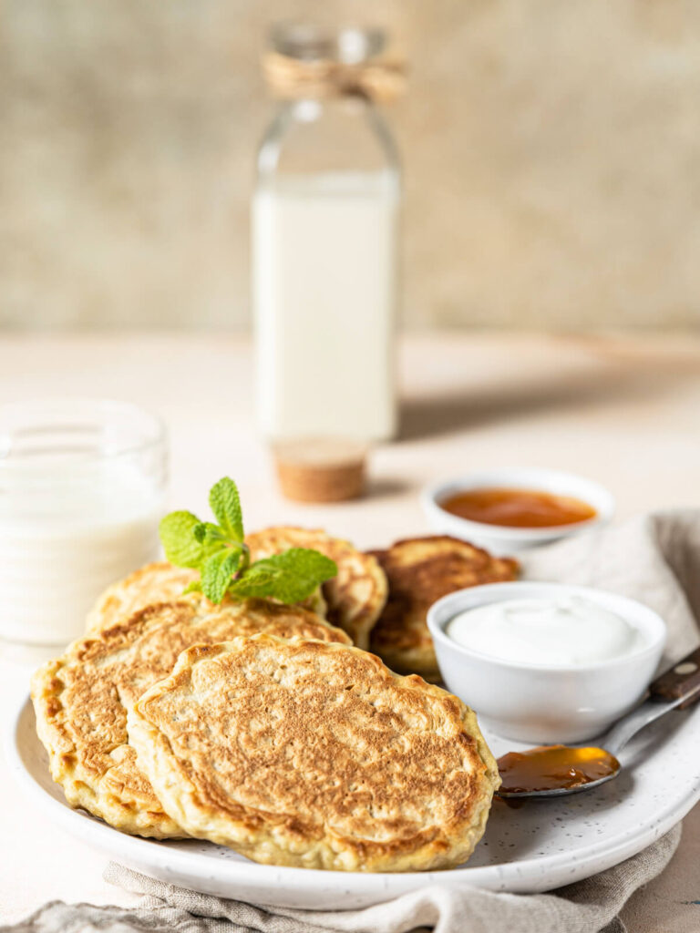 Haferflocken-Pancakes mit Mandelmilch