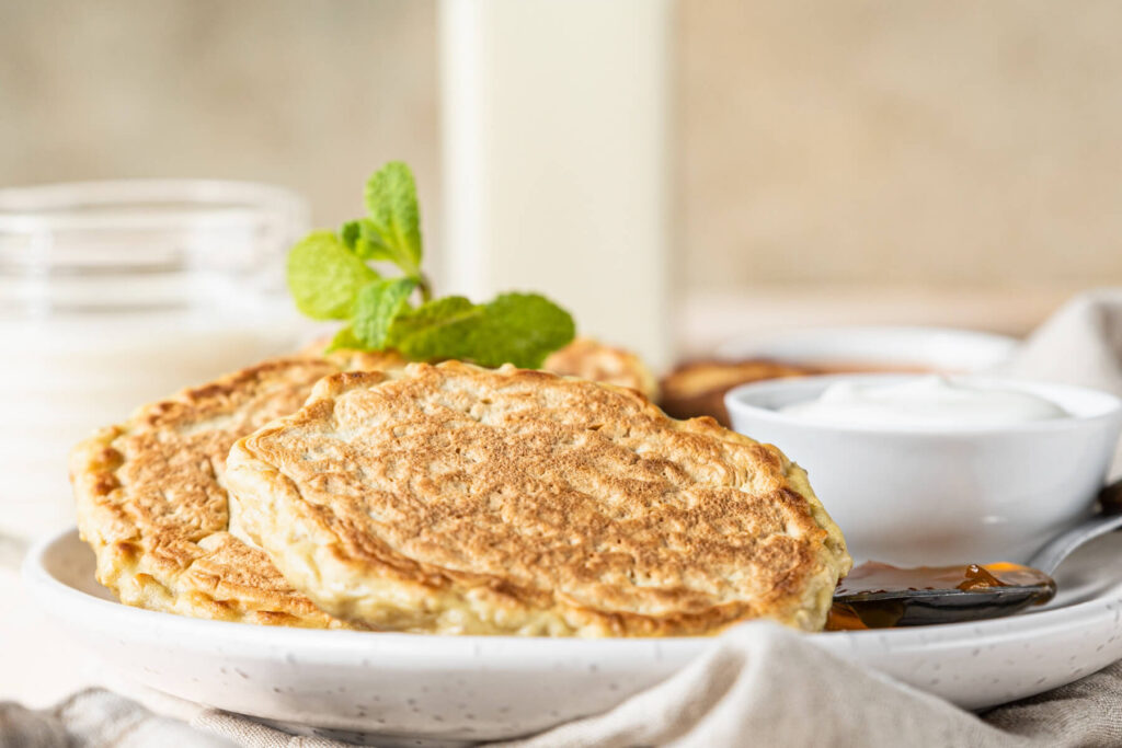 Haferflocken-Pancakes mit Mandelmilch