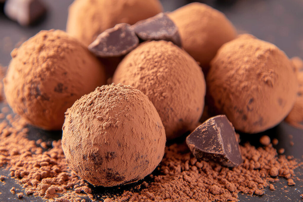 Schokoladentrüffel mit frischer Minze