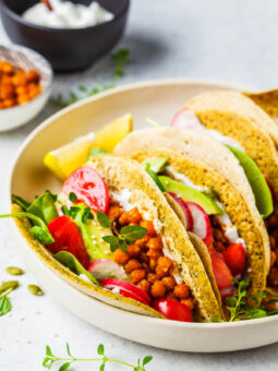 Vegane Kichererbsen-Fladen (Socca-Style) für Tacos