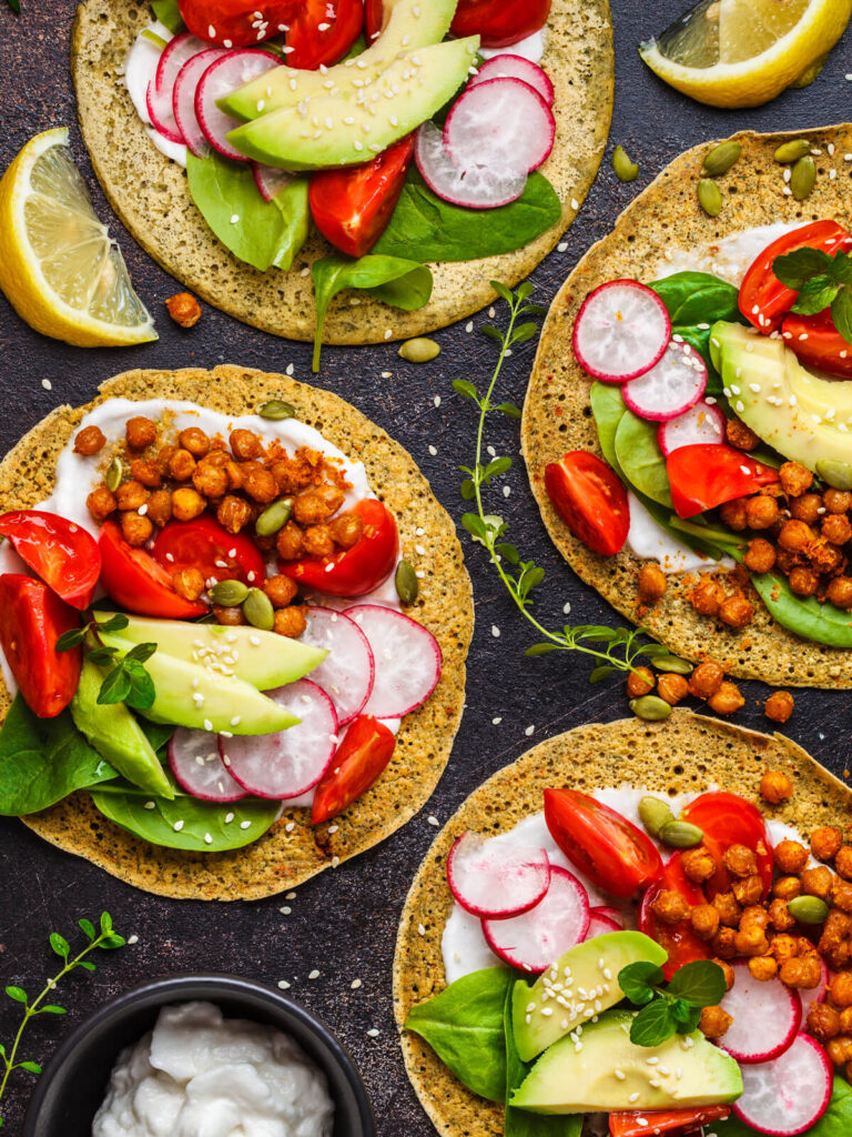 Vegane Kichererbsen-Fladen (Socca-Style) für Tacos