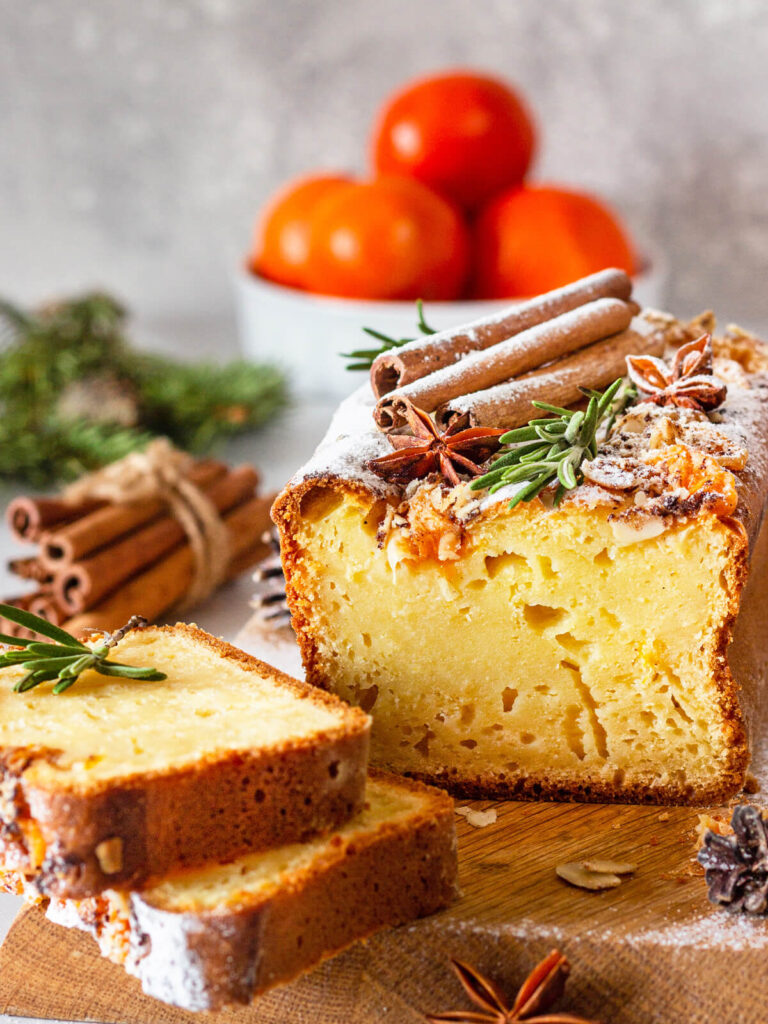 Winterlicher Mandarinen-Kastenkuchen mit Lebkuchengewürz