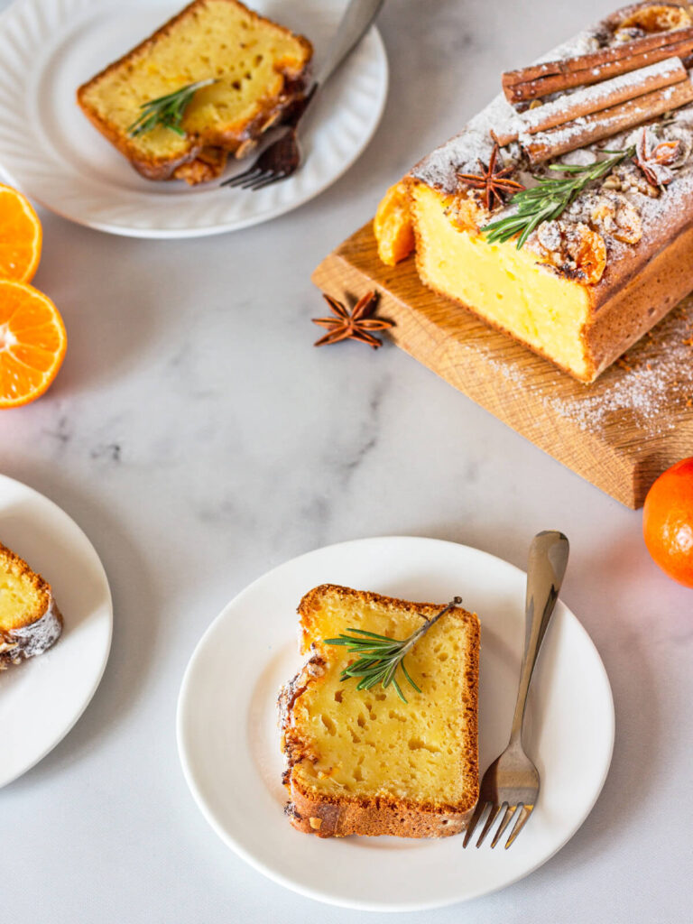 Winterlicher Mandarinen-Kastenkuchen mit Lebkuchengewürz