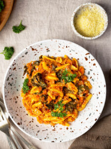 Cavatelli-Pasta mit Grünkohl und Rinderragù