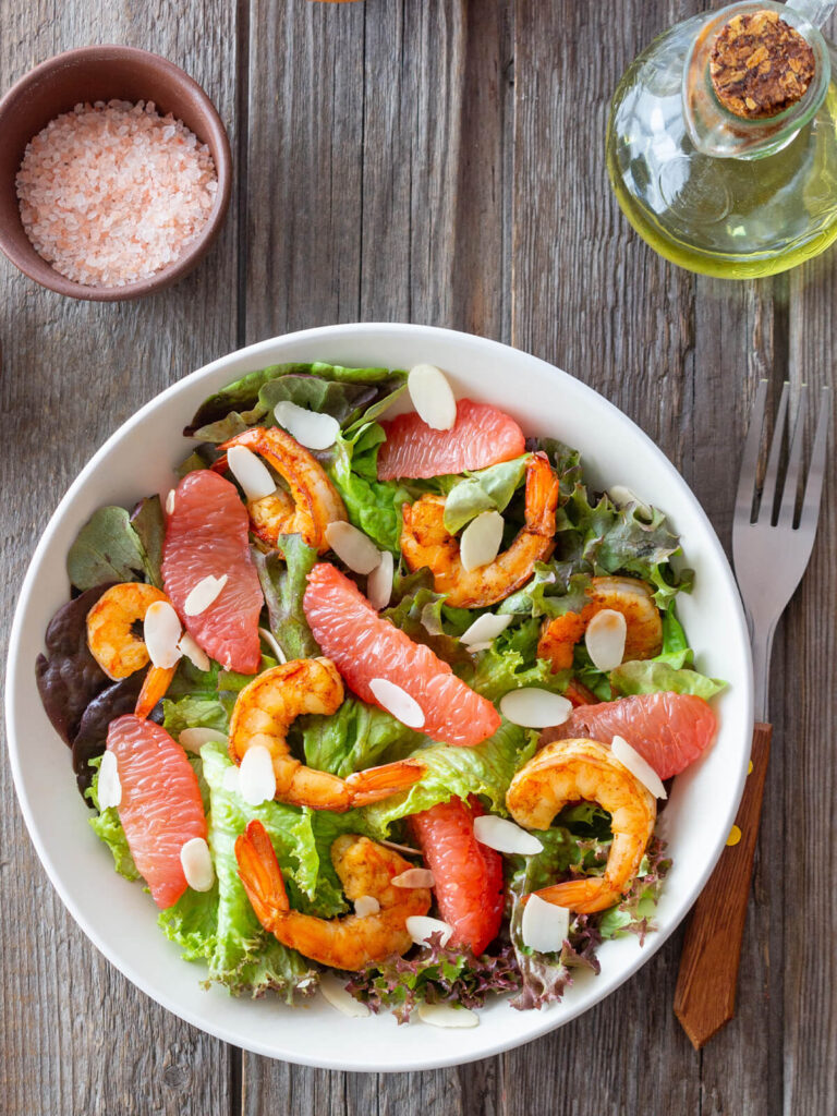 Garnelen-Grapefruit-Salat mit Mandeln