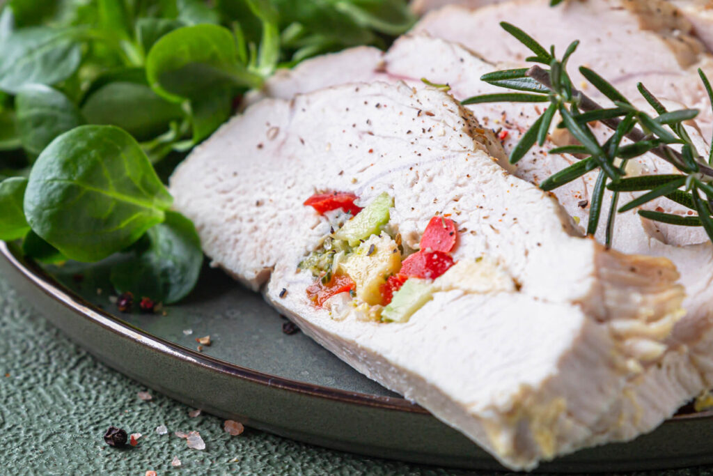 Gefüllte Putenbrust mit Gemüse & Käse (aus dem Ofen)