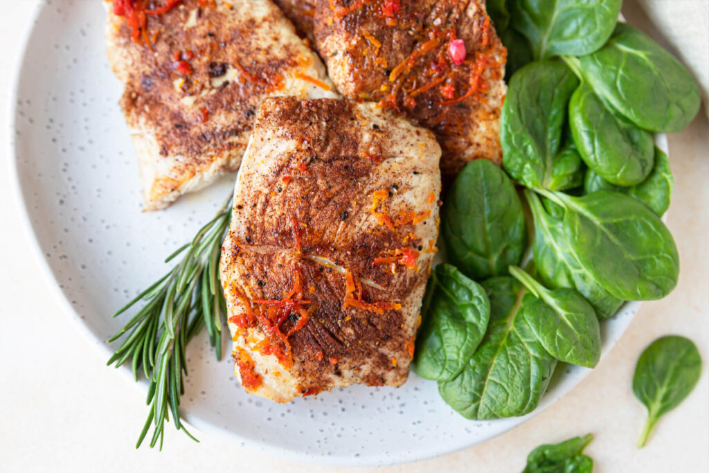 Putensteaks mit Orangen-Sauce