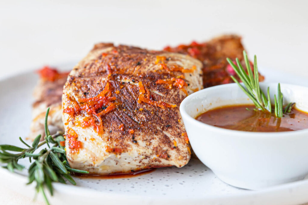 Putensteaks mit Orangen-Sauce