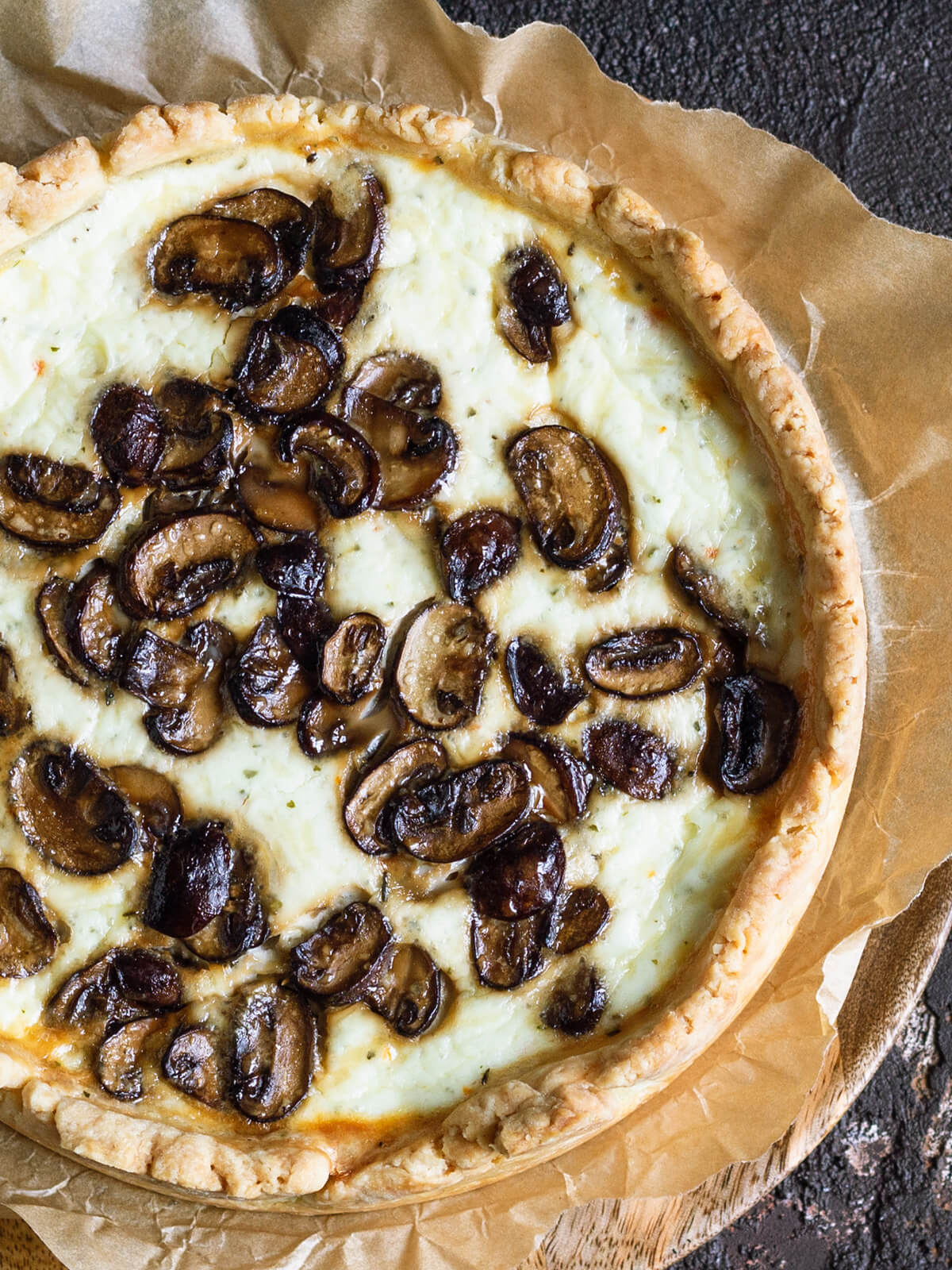 Quiche mit braunen Champignons & Käse
