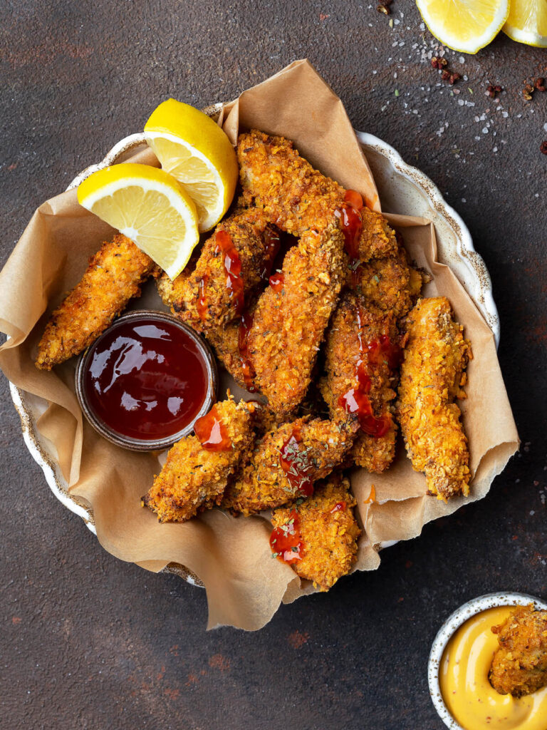 Knusprige Hähnchen-Strips aus dem Ofen