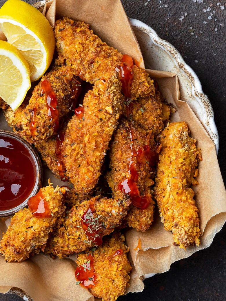 Knusprige Hähnchen-Strips aus dem Ofen