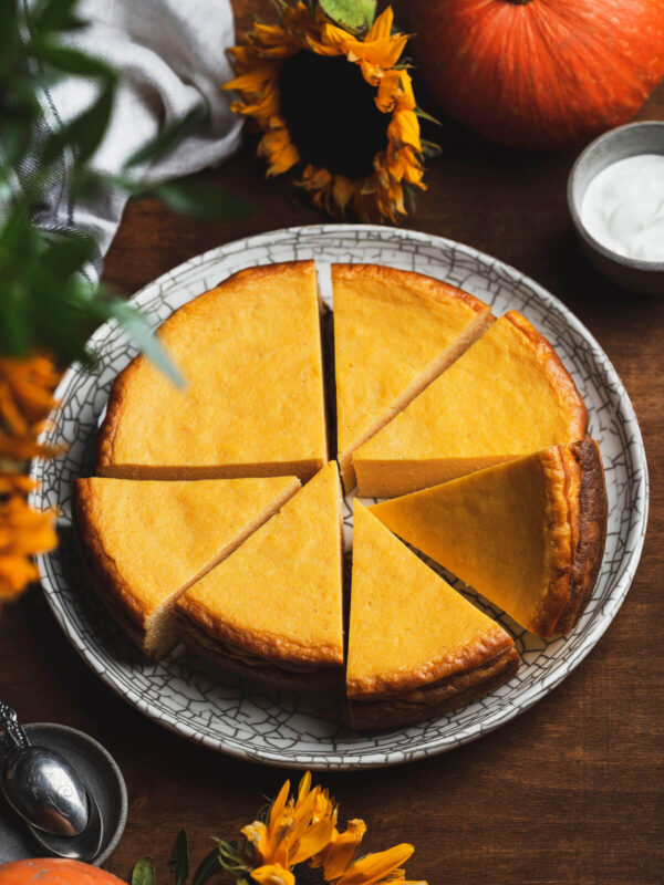 Kürbis-Quark-Kuchen aus dem Ofen