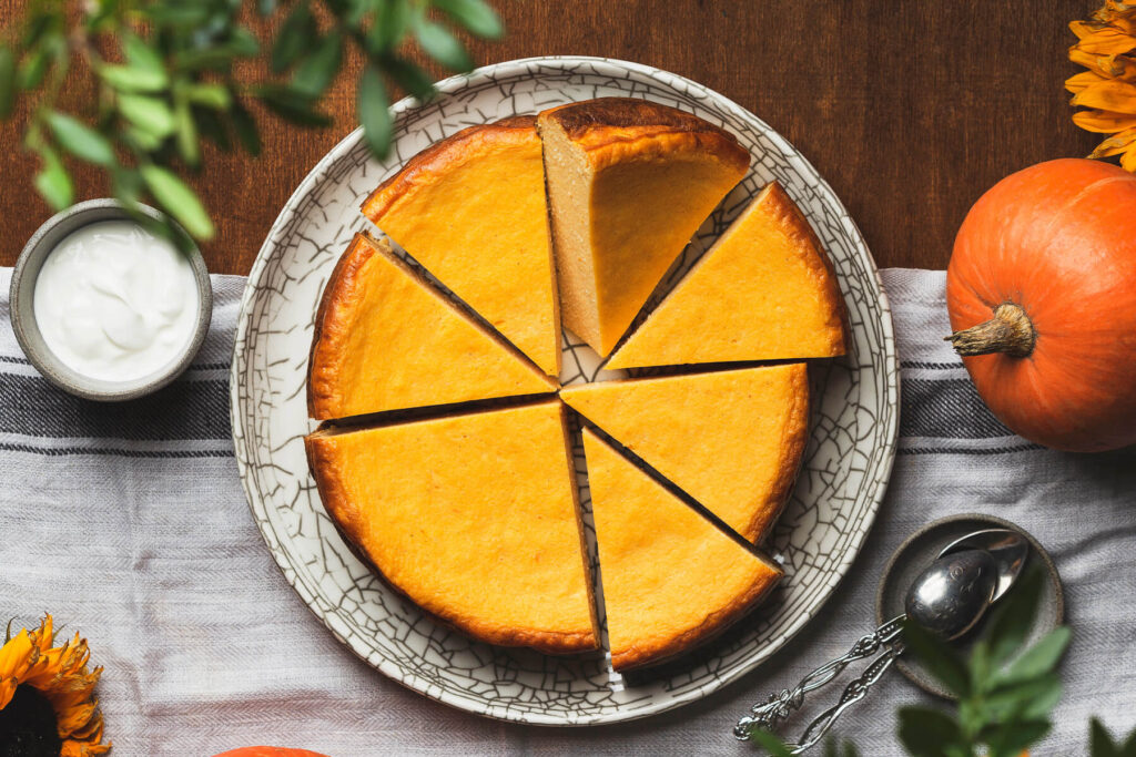 Kürbis-Quark-Kuchen aus dem Ofen