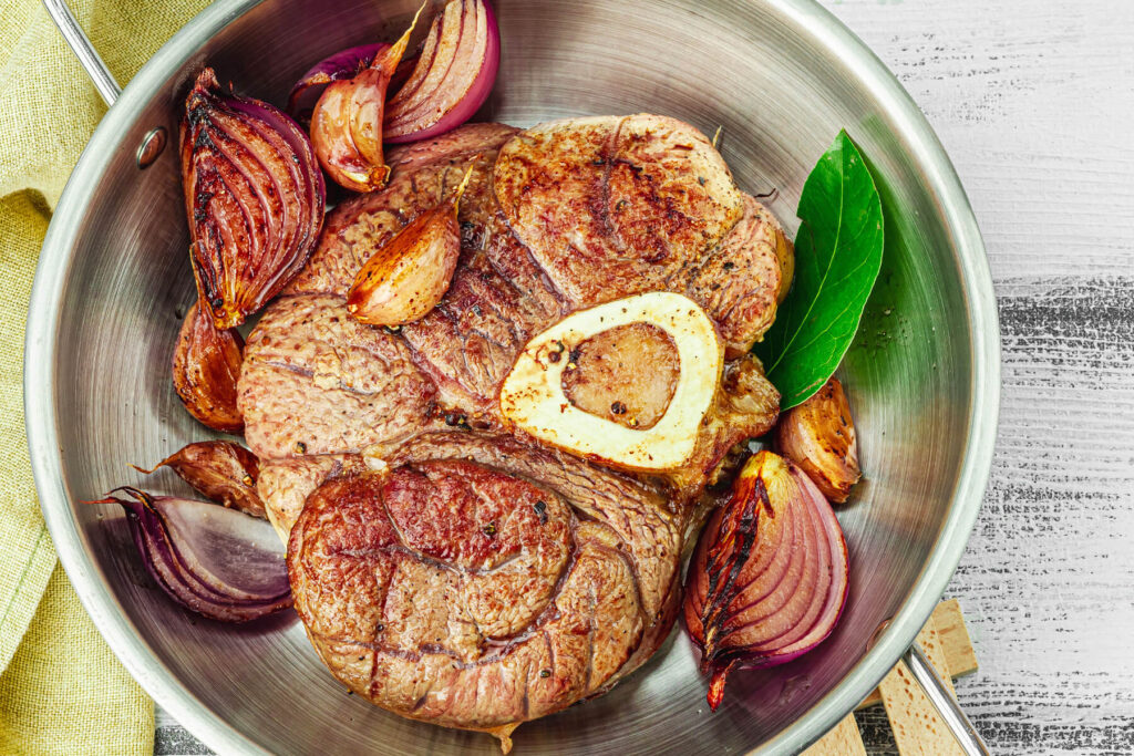 Ossobuco alla Milanese - geschmorte Kalbshaxe