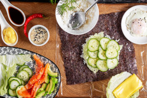 Sushi-Burger mit Lachs & Avocado