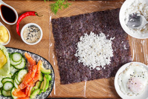 Sushi-Burger mit Lachs & Avocado