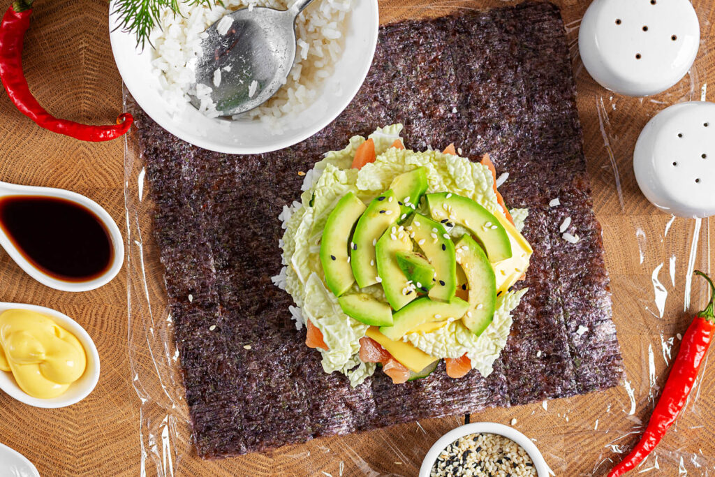 Sushi-Burger mit Lachs & Avocado