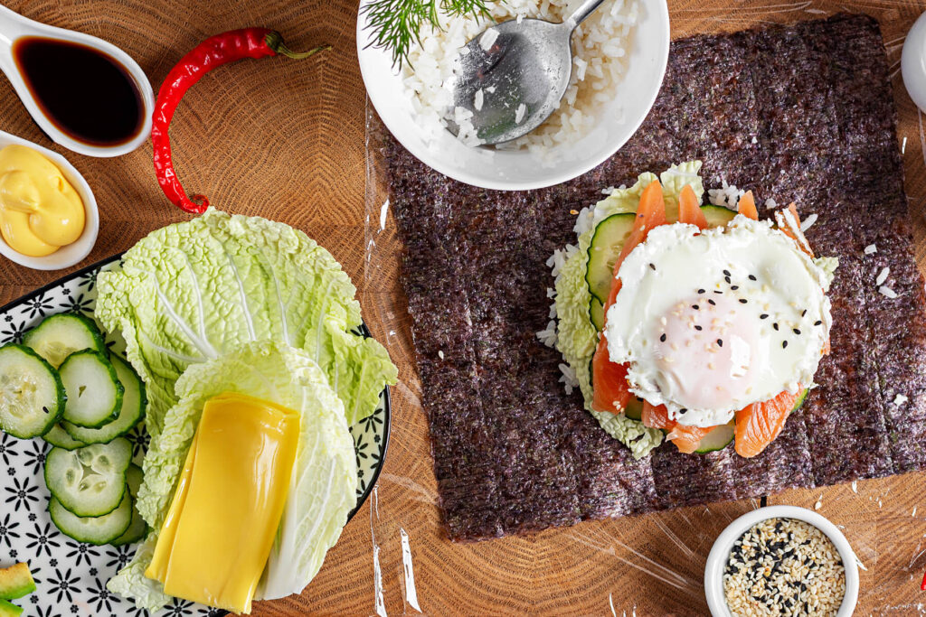 Sushi-Burger mit Lachs & Avocado