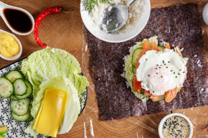 Sushi-Burger mit Lachs & Avocado