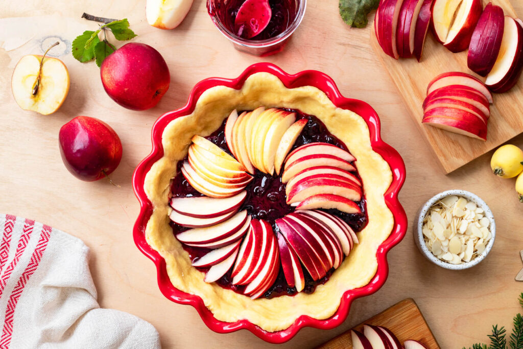 Apfel-Cranberry-Tarte mit Mandelblättchen
