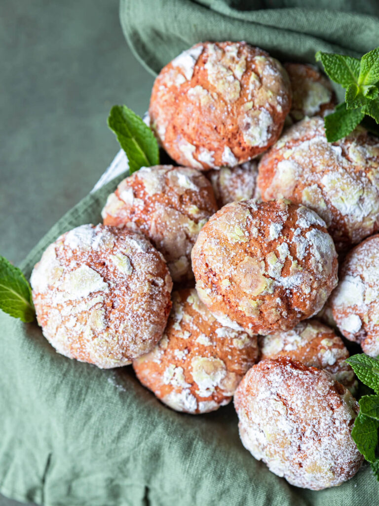 Blutorangen-Crinkle-Cookies – Zitrus-Kekse mit Marmor-Effekt